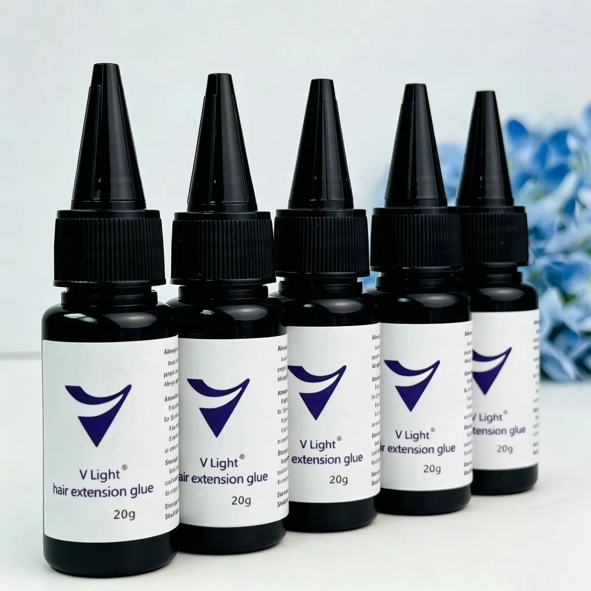Liquid Uv Glue Kit - ชุดกาวต่อผมด้วยแสงยูวี, กาวเชื่อมต่อ V-Light, น้ำยาล้างกาว, โคมไฟยูวีพร้อมแปรงสำหรับต่อผม