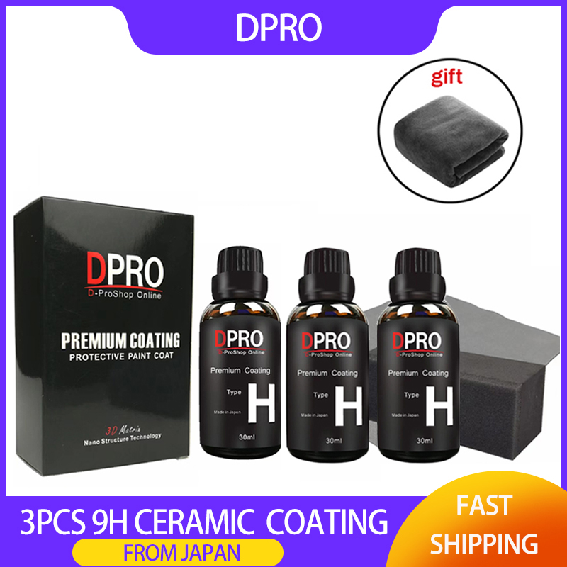 Nano Liquid Coating - 3 ชิ้น 9H น้ำยาเคลือบแก้วเซรามิกสำหรับรถยนต์ แว็กซ์เคลือบสีรถยนต์แบบ Hydrophobic