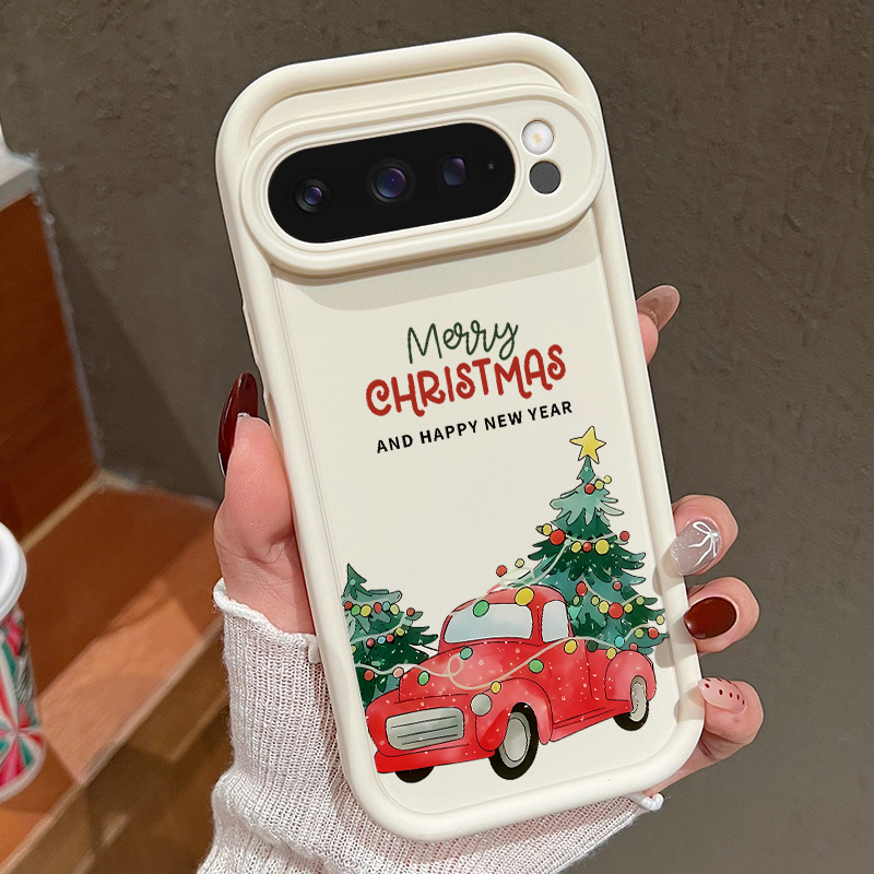 Google Pixel 9 Pro - เคสโทรศัพท์ลายรถกระบะคริสต์มาส สำหรับ Google Pixel 10 Pro