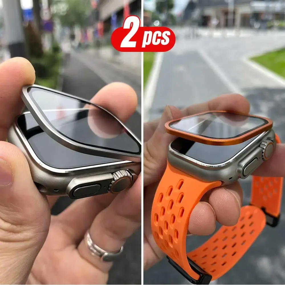 กรอบโลหะไทเทเนียม 2 ชิ้นสําหรั - Smartwatch Screen Film บทวิจารณ์และราคา
